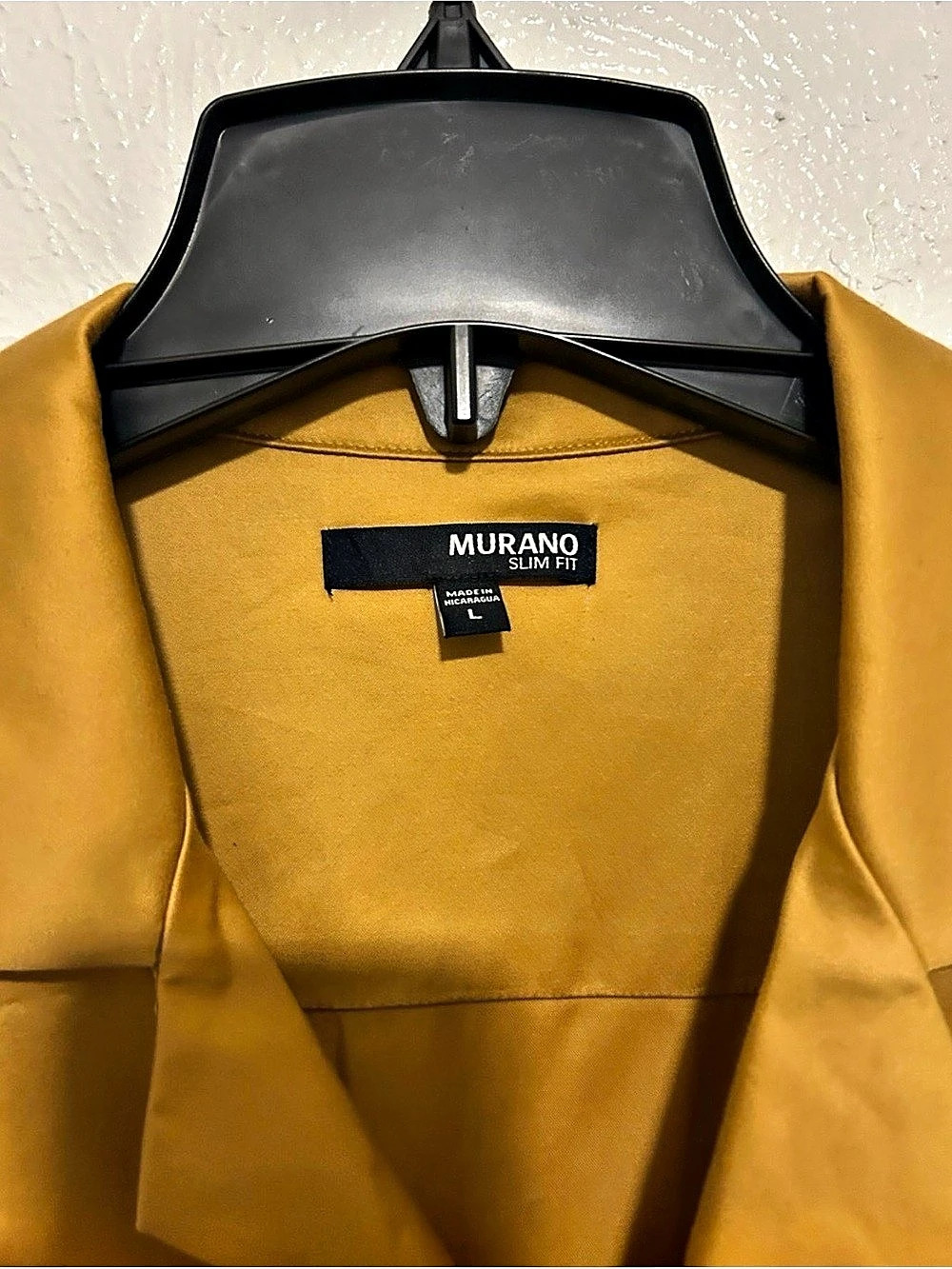 Murano Slim Fit Short Sleeve Button Down in Yellow Large NWT